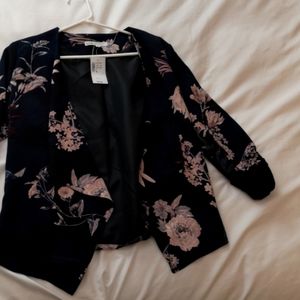 Navy floral blazer